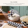 1-Gallon Capacity Glass Cookie Jar with Enamel Lid, Black-and-White Courtly Check Treat Jar - 3 of 4