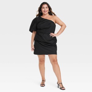 Women's One Shoulder Mini A-Line Dress - A New Day™ - 1 of 3