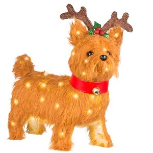 Holiday Living 20-inch Lighted Yorkshire Terrier Christmas Decoration - 1 of 3