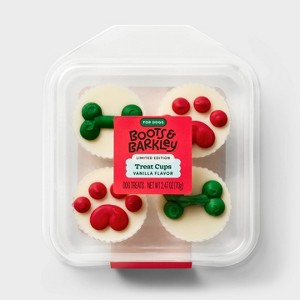 Holiday Treat Cups Vanilla Flavor Crunchy Dog Treats - Boots & Barkley™ 0.19 fl oz/4ct - 1 of 3