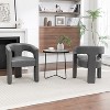 SEYNAR Modern Glam PU Leather Upholstered Dining Chair, Open-Back Accent Chair Set of 2 - 3 of 4