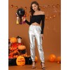 INSPIRE CHIC Women's Metallic Shiny Sparkle Elastic Waist Pants - 2 of 4
