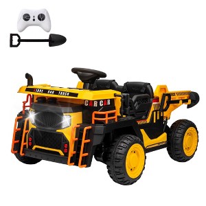 24V Ride On Dump Truck for Kids, 2 Seater Heavy Duty Electric Construction Vehicle, Remote Control, 4WD, Dump Bed, Extra Shovel - 1 of 4