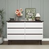 NicBex 6 Drawers Dresser for Bedroom,Mid Century Modern Dresser with Brown Top,Dressers for Kids Room,Living Room,Entry and Hallway,White - 4 of 4