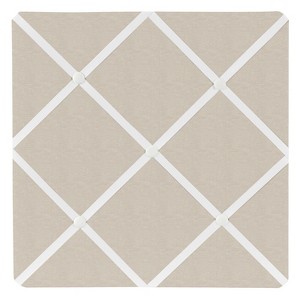Sweet Jojo Designs Boy or Girl Gender Neutral Unisex Fabric Photo Memo Board Botanical Leaf Linen Taupe and Ivory - 1 of 3