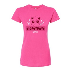 Women's - Pokémon - Jigglypuff On Staff Fitted Graphic T-Shirt - 1 of 3