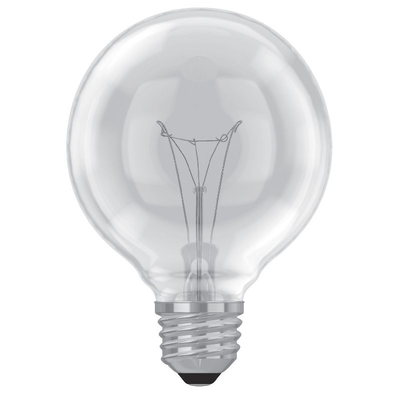 GE 25w 4pk G25 Incandescent Light Bulb White/Clear Bulb, 3 of 5