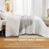 White Queen Size Quilt Bedding Set, Reversible Lightweight Bed Spreads, 3 Pieces, 90x96 in Quilt 2 Pillow Shams - 4 of 4