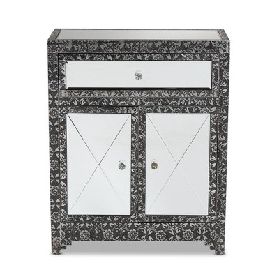 Wycliff Silver Luxe Mirrored Glass 24" Industrial Sideboard