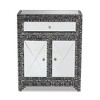 Wycliff Metal and Mirrored Glass 1 Drawer Sideboard Buffet Dark Gray/Silver - Baxton Studio: Embossed Trim, Fully Assembled - 4 of 4