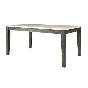 64" Merel Dining Table White Marble/Gray Oak - Acme Furniture: Sturdy Wood, Seats 6 - 1 of 4
