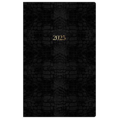 NOTIQ for Blue Sky 2025 Weekly/Monthly Planner 8.31"x6.14" Black Croc: Adult Side-Bound, Tabs, 5x8, January-December