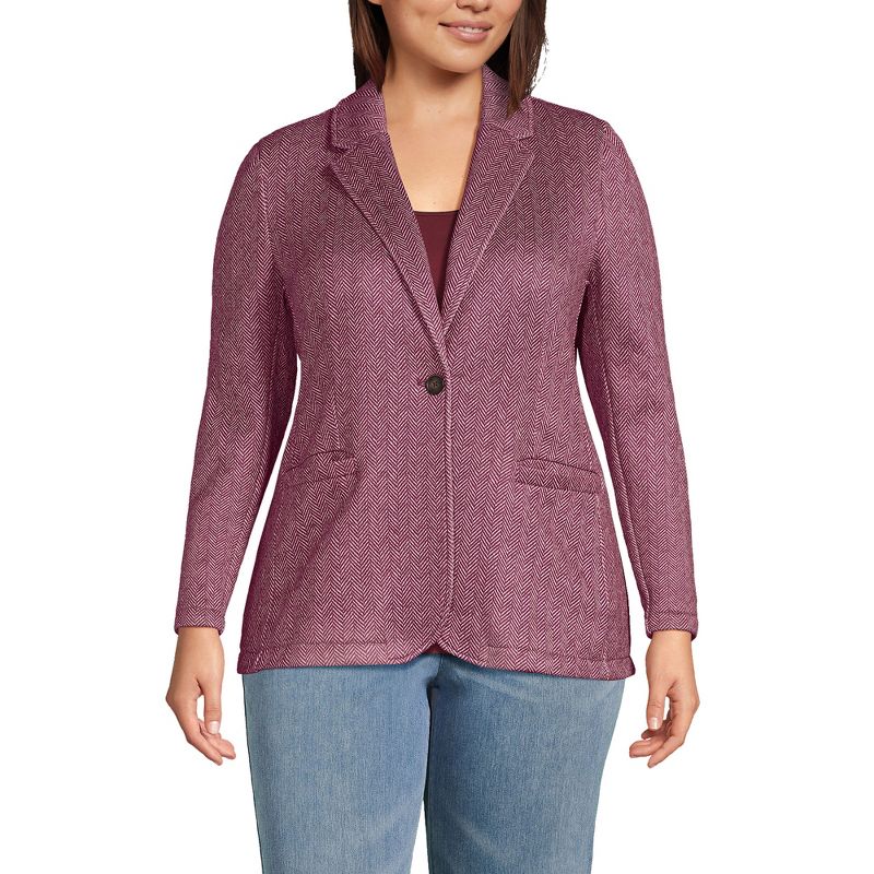 Lands' End Women's Sweater Fleece Blazer Jacket - The Blazer, 1 of 6