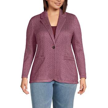 Lands' End Women's Sweater Fleece Blazer Jacket - The Blazer