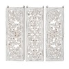 Olivia & May Set of 3 Wood Floral Handmade Intricately Carved Wall Decor White: Traditional Style, 3-Piece Carving, Indoor Art Display - 4 of 4
