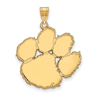 Black Bow Jewelry 14k Yellow Gold Clemson Tigers NCAA Extra Large Pendant