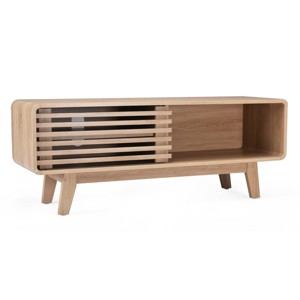 GlasFlength TV Stands and Consoles TV Stand with Storage Cabinet Sliding Door Mid Modern Century Console Table for Living Room, Beige, 50"*17"*5" - 1 of 4