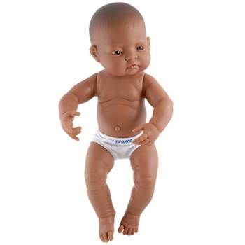 Miniland Educational Anatomically Correct Newborn Doll, 15-3/4", Girl, Brown Eyes