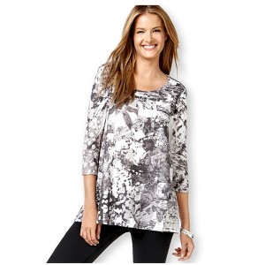 Style & Co. Womens Sublimation 3/4 Slv Graphic T-Shirt - 1 of 1