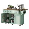 JUJABU 53.1 in. W Kitchen Island Cart with Rubber wood Drop-Leaf Countertop - 4 of 4