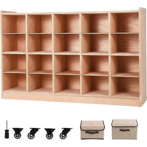 Acekool Kids Coat Locker with Cubbies, Storage Organizer with Hooks, Bins & Casters for School, Entryway, Mudroom, 5-Section+15 Cubbies - 1 of 4