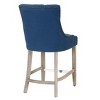 WestinTrends 24" Linen Fabric Tufted Buttons Upholstered Wingback Counter Stool - 4 of 4