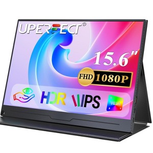 UPERFECT 15.6" 1080P Portable Monitor, USB-C & HDMI, IPS HDR Matte Screen w/ VESA, Speakers, Smart Cover - 1 of 4