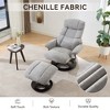 KTMBDW Chenille Electric Massage Recliner w/Stool Footrest Ottoman, 5 Heat & Massage Modes, Side Pockets - 4 of 4