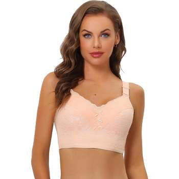 Agnes Orinda Women's Plus Size Underwire Lace Push-up Adjustable Straps Bra  And Panty Set Pink 38e : Target