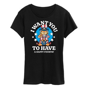 Women's - Garfield - I Want You To Have A Happy Fourth Short Sleeve Graphic T-Shirt - 1 of 4