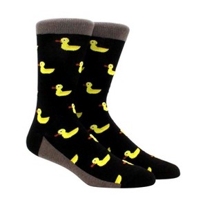 Yellow Duck Pattern Socks (Men's Sizes Adult Large) from the Sock Panda - 1 of 3