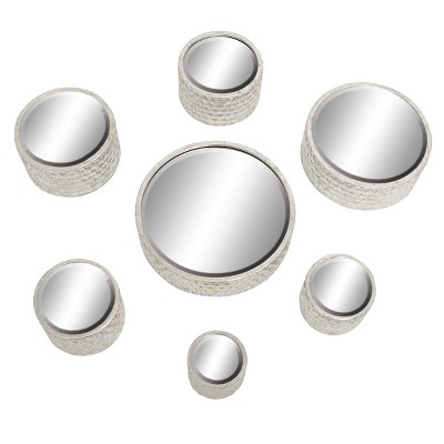 Set of 7 Metal Glam Decorative Wall Mirror Silver - CosmoLiving by Cosmopolitan