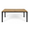Coolbibila Modern 5 Piece Outdoor Patio Dining Set,Wooden Outdoor Rectangular Patio Garden Table for 4 and Fabric Upholstered Chair - 3 of 4