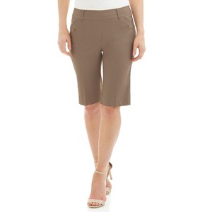 Rekucci Women’s Comfort Stretch Pull‑On Bermuda Shorts with Functional Pockets - 1 of 4