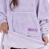 THE COMFY Dream Jr Kid Oversized Microfiber Fleece Wearable Blanket w/Plush Hood, Large Pocket, & Ribbed Sleeve Cuffs, 1 Size Fits All, Heather Purple - image 4 of 4