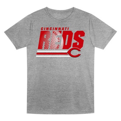 MLB Cincinnati Reds Boys' Gray Poly T-Shirt
