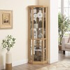 Vynxaria Lighted Corner Curio Cabinet - Elegant Glass Display Case for Living Room & Bar Storage Perfect for Antique Collections & Wine - 2 of 4