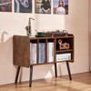 VEVOR Record Player Stand, Turntable Stand Holds Up to 220 Albums, Vintage Vinyl Record Cabinet with Removable Shelves, Record Player Table - 2 of 4