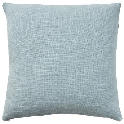 Handcrafted Light Blue Cotton Diamond Pattern Throw Pillow
