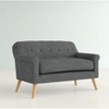 KWPZQEB Small Loveseat Couch Sofa, Mid Century Fabric 2-Seat Sofa with Upholstered and Armrests, Button Tufted Loveseat for Living Room, Apartment - 3 of 4
