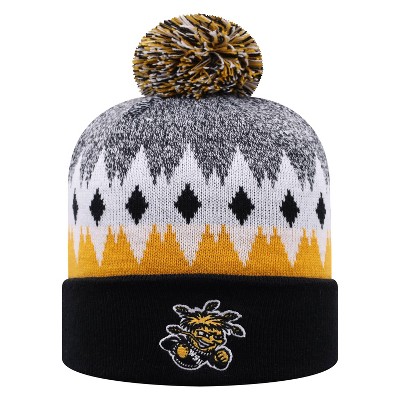 NCAA Wichita State Shockers Men's Jagged Knit Cuffed Beanie with Pom