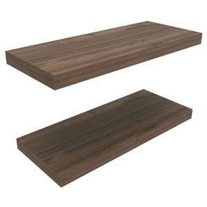 SEVOBAL Utility Storage Shelves set of Two Floating Shelves Minimalist Design ,Space Efficiency for Living Room, Beige, 9.8"*31.5"*1.5" - 1 of 4