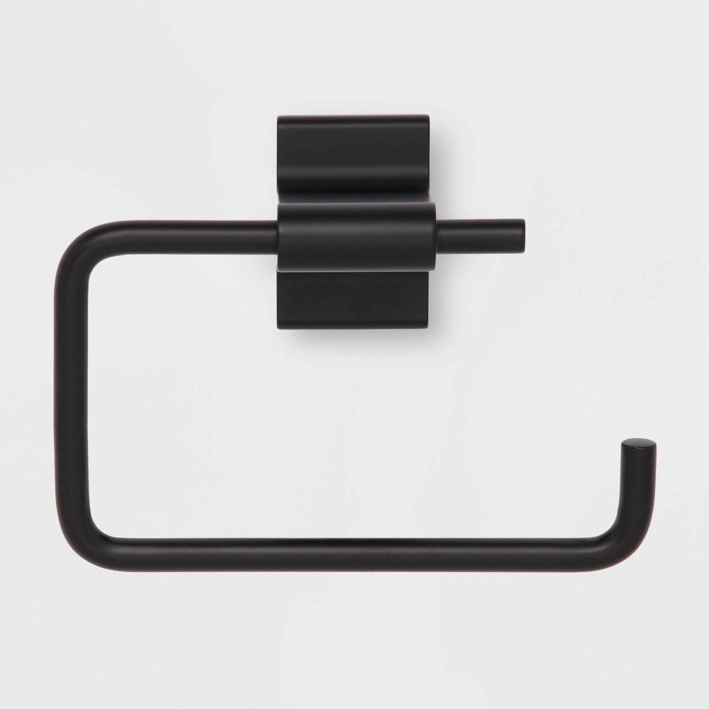 Photos - Toilet Paper Holder Modern  Black - Threshold™