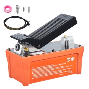VEVOR Air Hydraulic Pump, 10,000 PSI 1/2 Gal Reservoir, NPT 3/8" Oil Outlet, NPT 1/4" Inlet, 6.6 ft Pipe, Foot Actuated Hydraulic Pump, Orange - 1 of 4