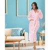ADR Plush Striped Robe for Women, Long Fleece Plaid Winter Bath Robe, Plus Size - 2 of 3