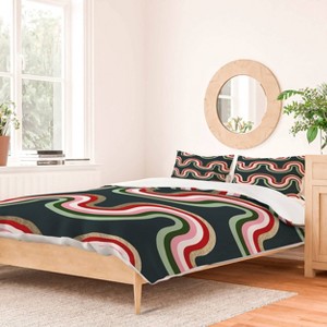 Deny Designs King Emanuela Carratoni Festive Rainbow Duvet Cover and Pillow Sham - 1 of 4