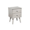 Alpine Furniture,Flynn Mid Century Modern 2 Drawer Nightstand, Gray - 2 of 4