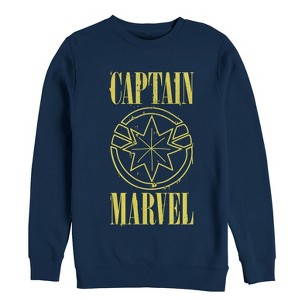 Men's Marvel Captain Marvel Stained Star Symbol Sweatshirt - 1 of 3