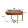 PAGED Coffee Table with Metal Legs,Modern Round Tea Table,Center Table for Livng Room - 3 of 4