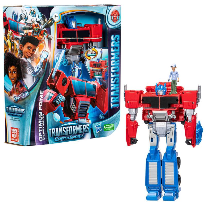 Transformers EarthSpark Spin Changer Optimus Prime and Robby Malto, 4 of 7